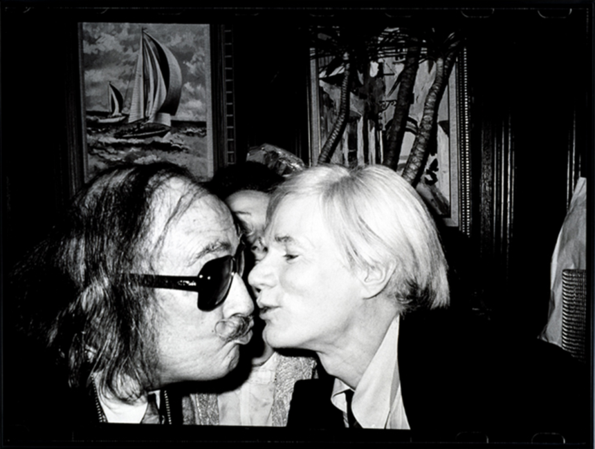 Andy Warhol Kissing Salvador Dali
