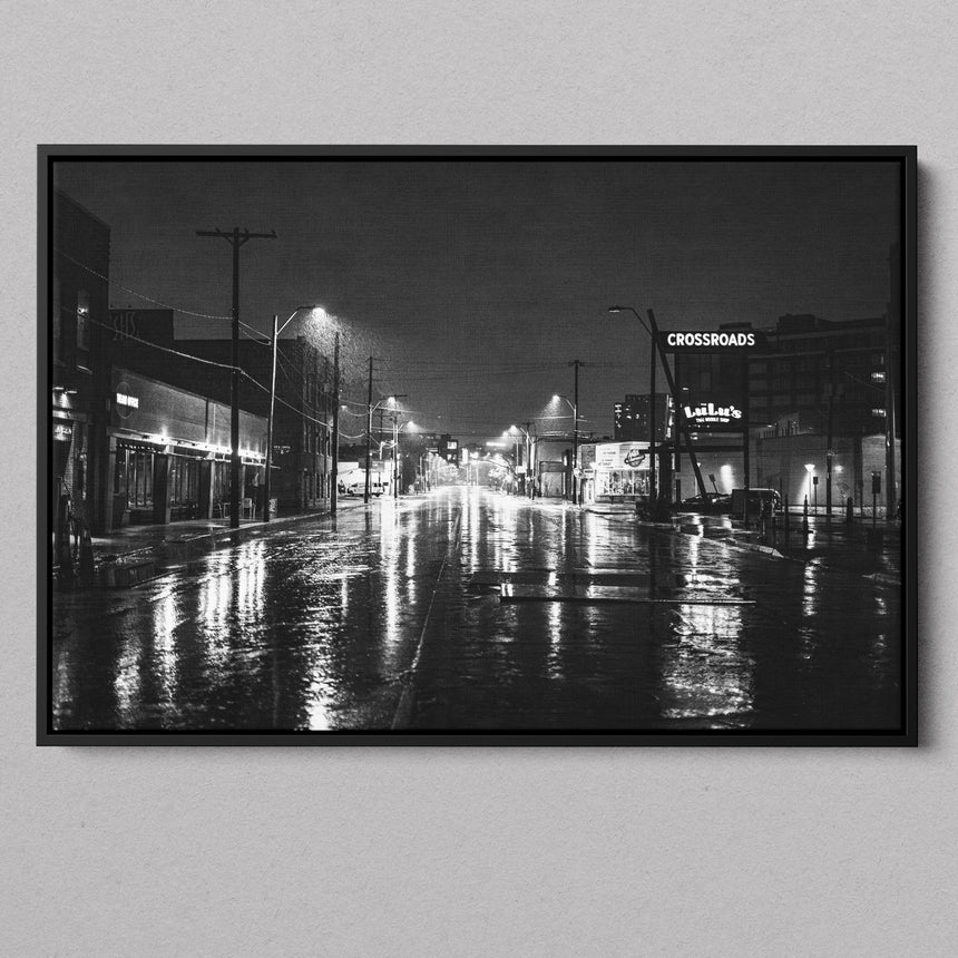 Crossroads at 1am Black & White